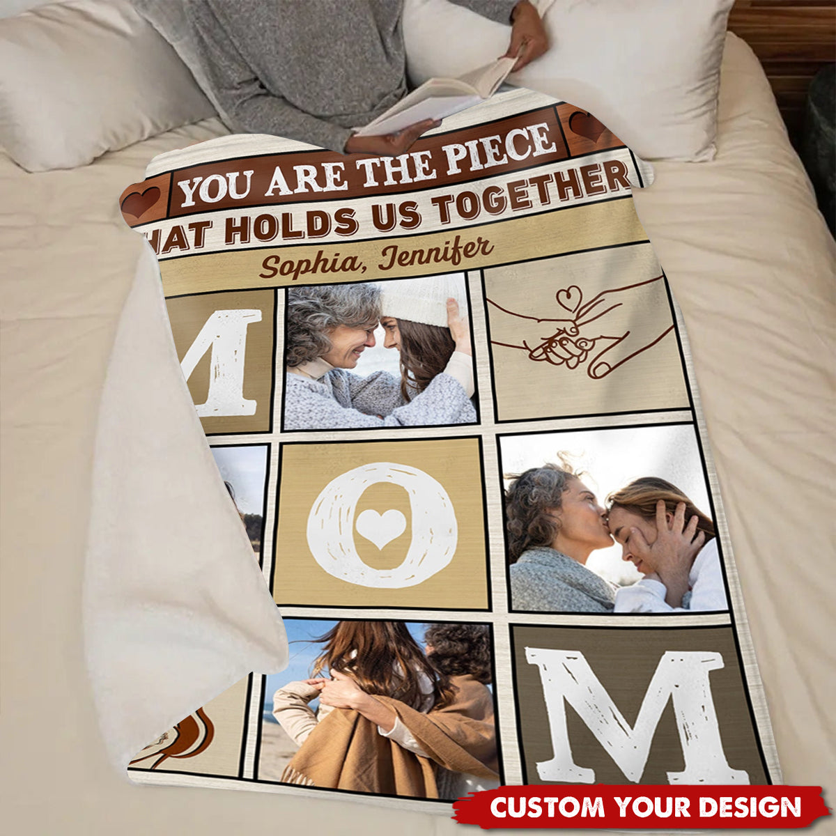 Holding Us Together - Personalized Photo Blanket for Mom - Mother's Day