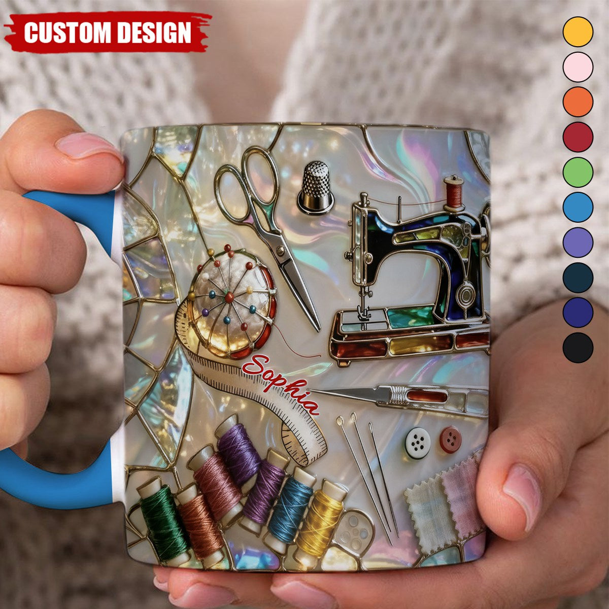 Personalized Sewing Accent Mug -Gift For Sewing Lover