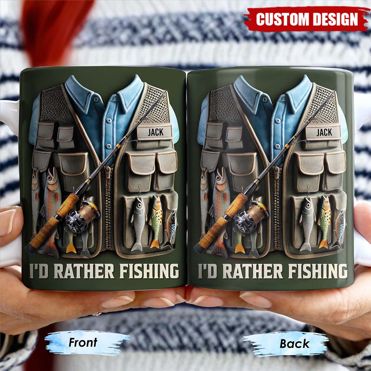 I'd Rather Be Fishing - Personalized Mug, Gift For Fishing Enthusiasts