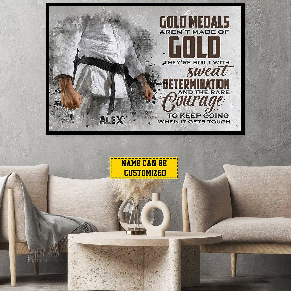 Personalized Jiu Jitsu Man Canvas Painting, Gold Medals Aren't Made Of Gold Wall Art Decor, Poster Gift For Jiu Jitsu Lovers