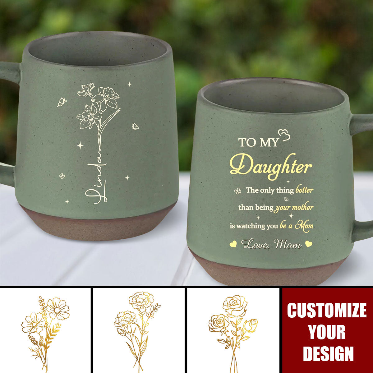 The Only Thing Better Than Being Your Mother - Family Personalized Printed Stoneware 12oz Mug - Mother's Day, Gift For Daughter
