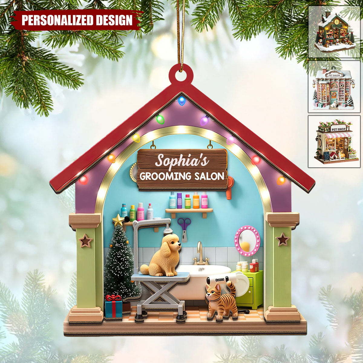 Personalized Pet Shop Christmas Ornament-Gift For Pet Lover