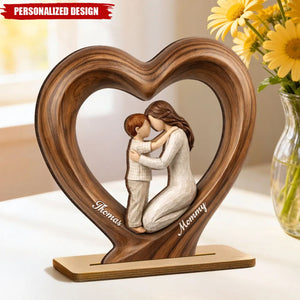 Mom and Daughter Son-Personalized Wooden Plaque-Mother's Day Gift for Mom, Wife