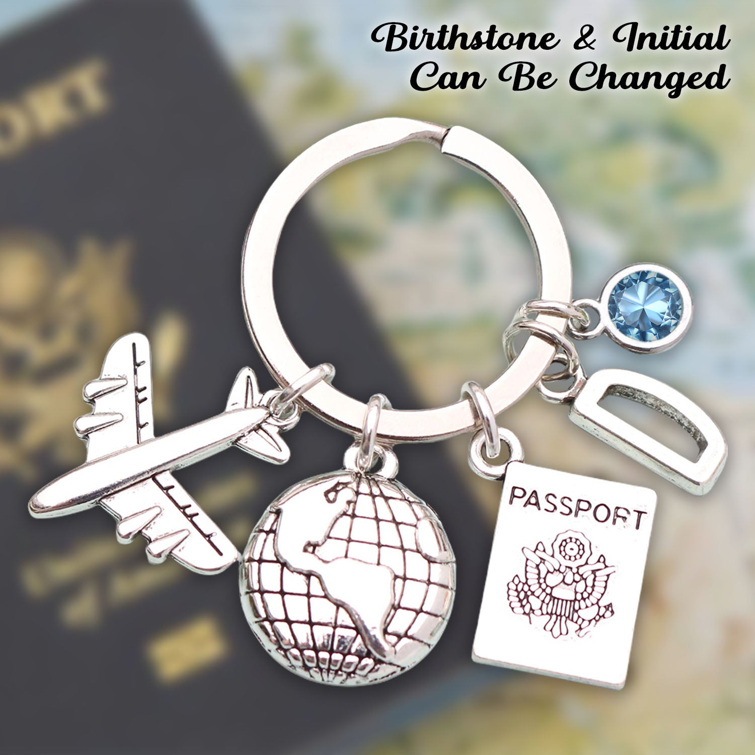 Personalized Travel Keychain, Adventure Gift