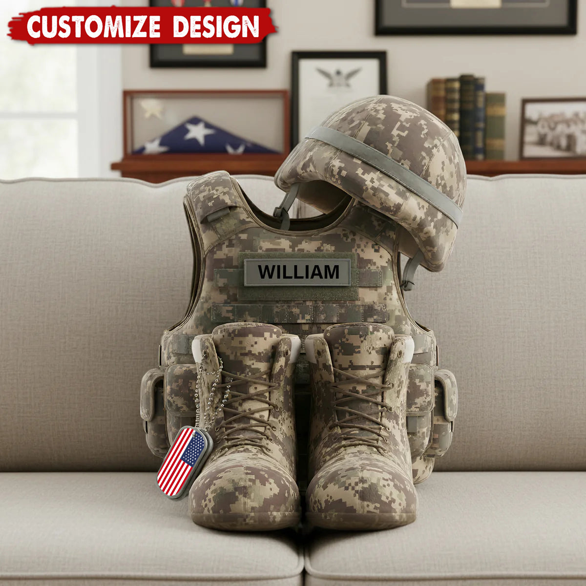 Honoring Heroes Pillow Personalized Gifts for Veterans
