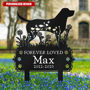 Personalized Dog Metal Garden Stake With Quote, Floral Silhouette Yard Decor, Unique Gift for Pet Owners