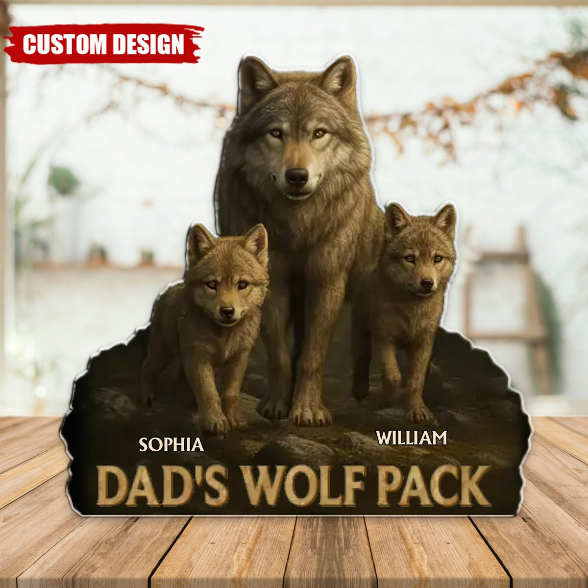 Papa Leads We Follow - Family Personalized Acrylic Plaque, Gift For Dad, Grandpa