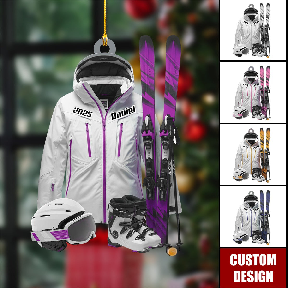 Personalized Ski Ornament: Custom Name, Skier/Snowboarder Gift