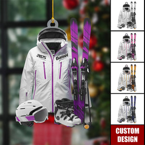 Personalized Ski Ornament: Custom Name, Skier/Snowboarder Gift