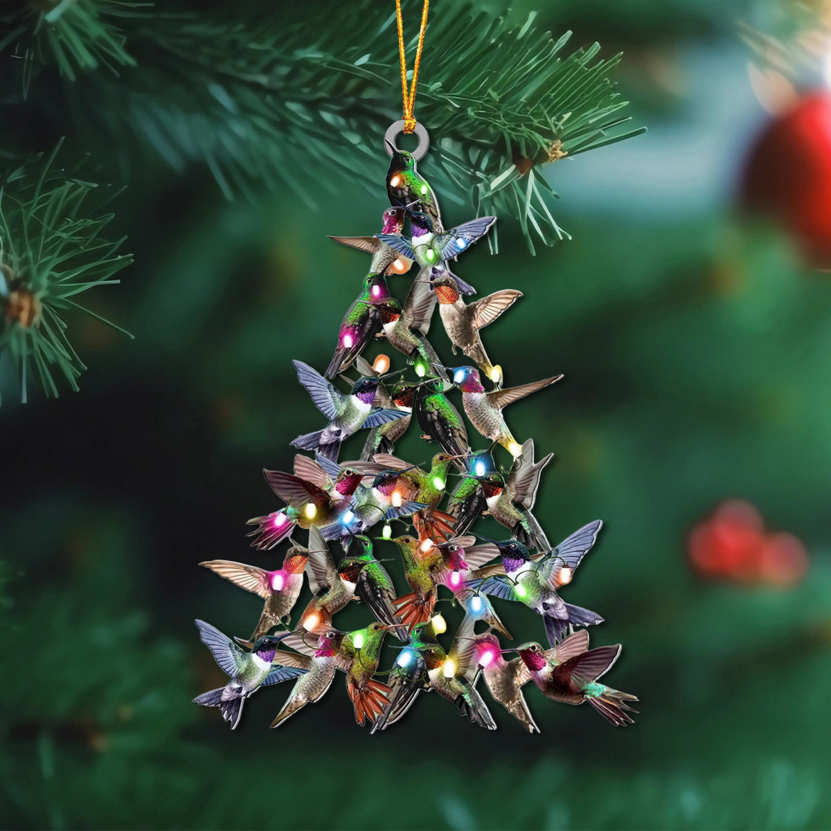 Hummingbird With Lights Christmas Tree Ornament, Gift For Bird Lovers-2024 New Release