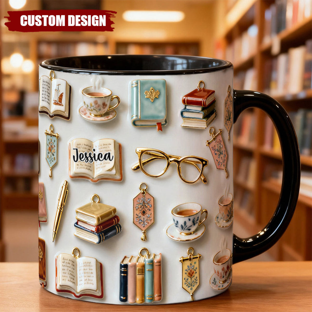 Just A Girl Who Loves Books - Personalized Book Accent Mug