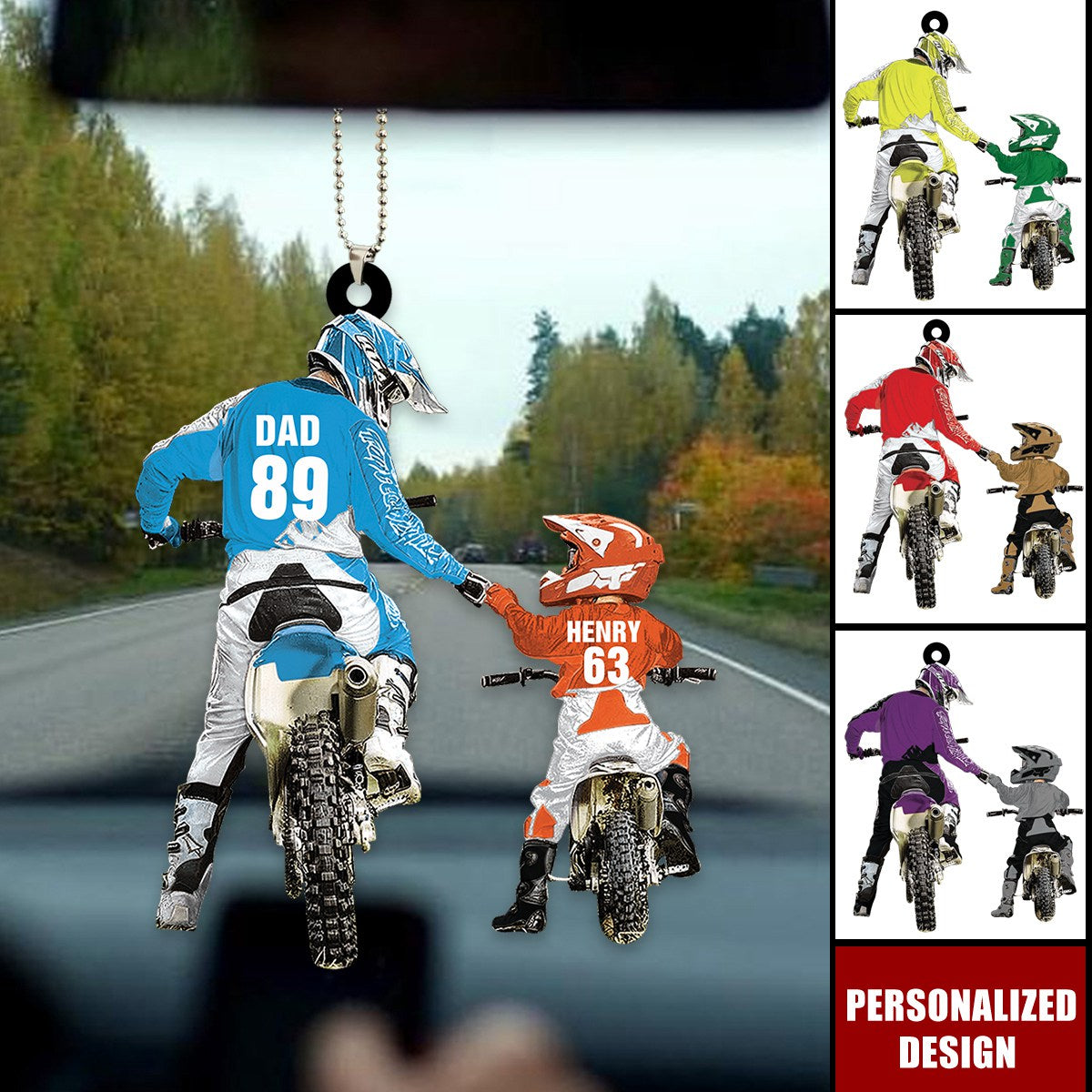 Personalized Motocross Racer Ornament-Dad And Kid Motocross Lovers Gift