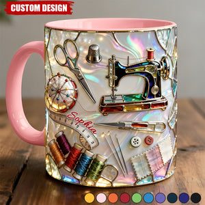 Personalized Sewing Accent Mug -Gift For Sewing Lover