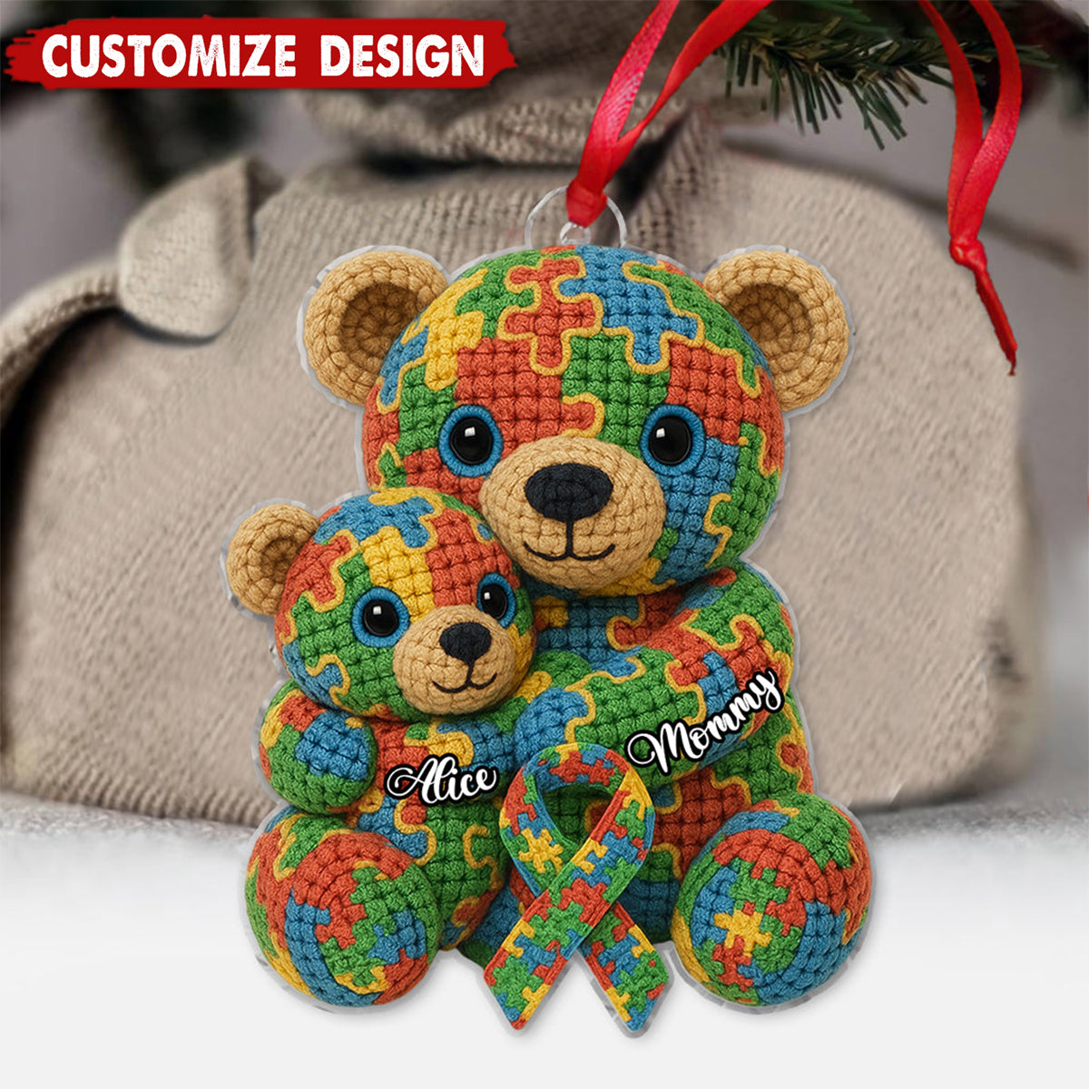 Strong Mama - Personalized Autism Awareness Ornament