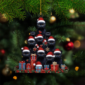 Black Cat Christmas Ornament - Gift For Cat Lovers - 2024 New Release