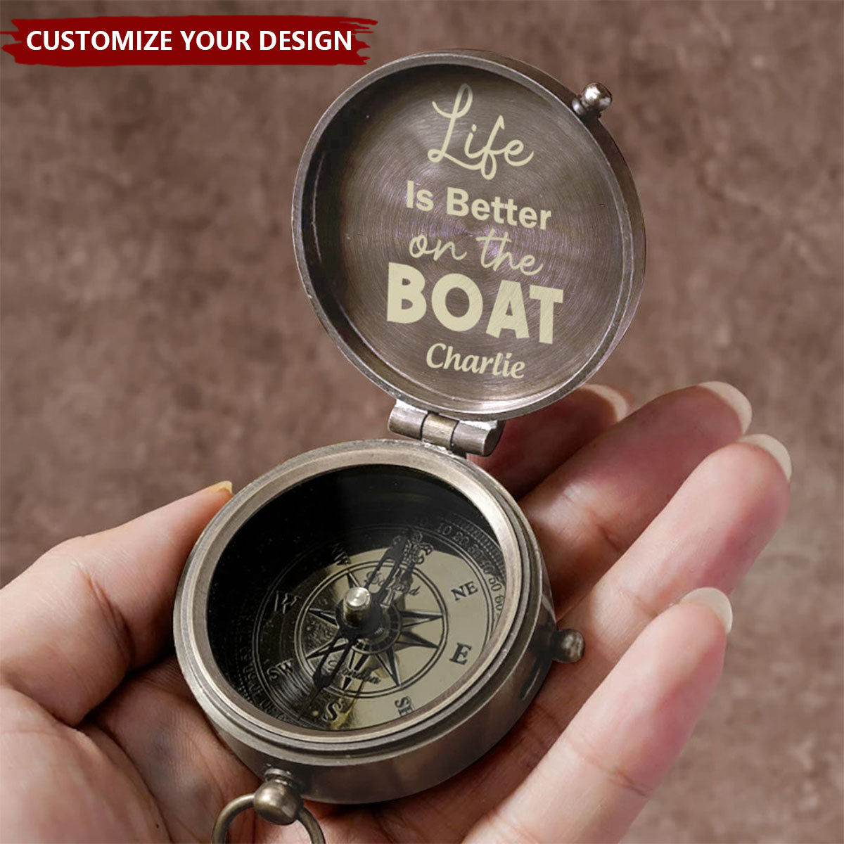 Nautical Marine Life - Personalized Boating Compass