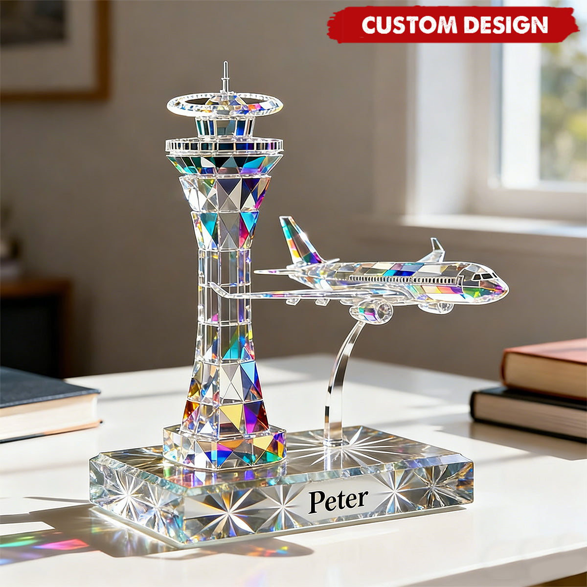 Personalized Airplane Tower Acrylic Plaque
