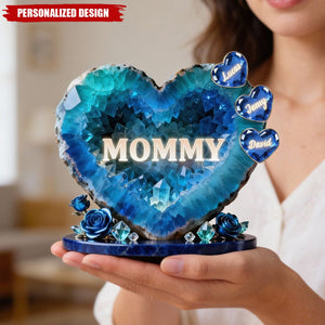 personalized Heart-shaped acrylic plaque-gift for mom