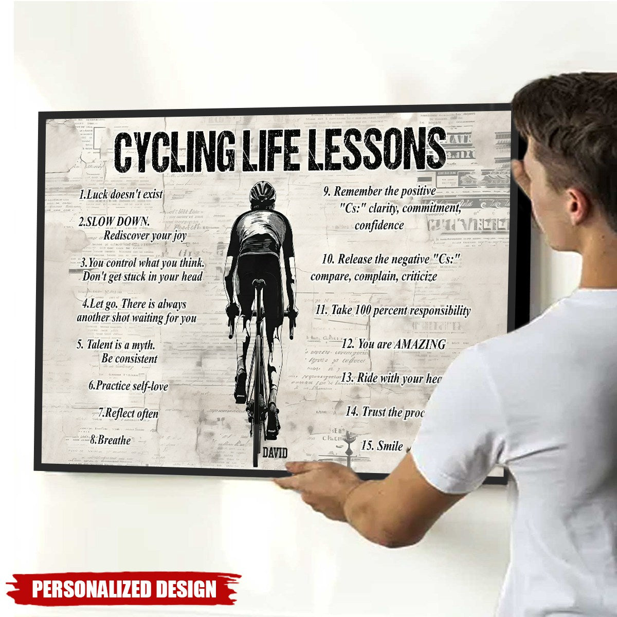 Personalized Cycling Life Lessons Poster