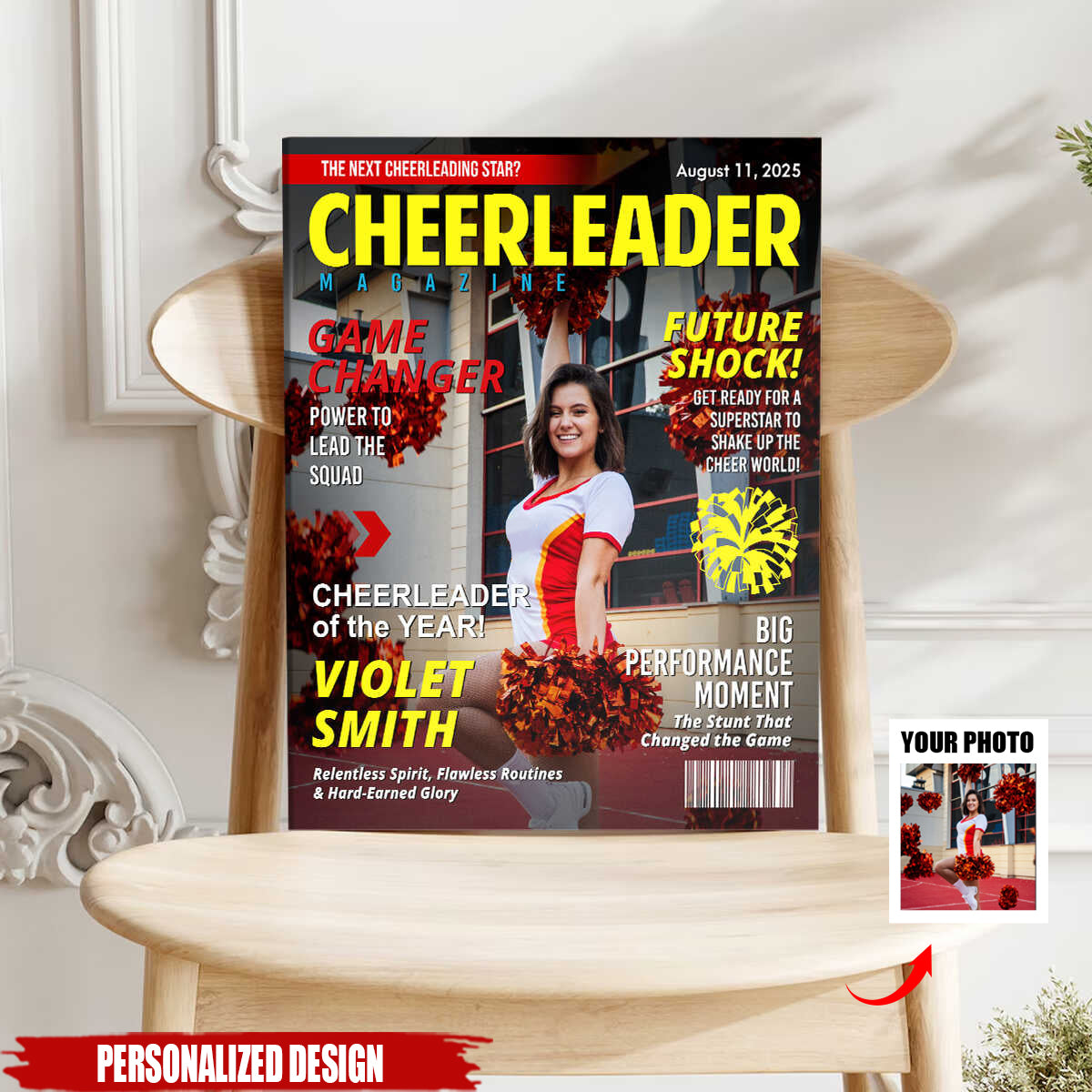 Custom Cheerleader Magazine Cover Poster, Gift For Cheerleader
