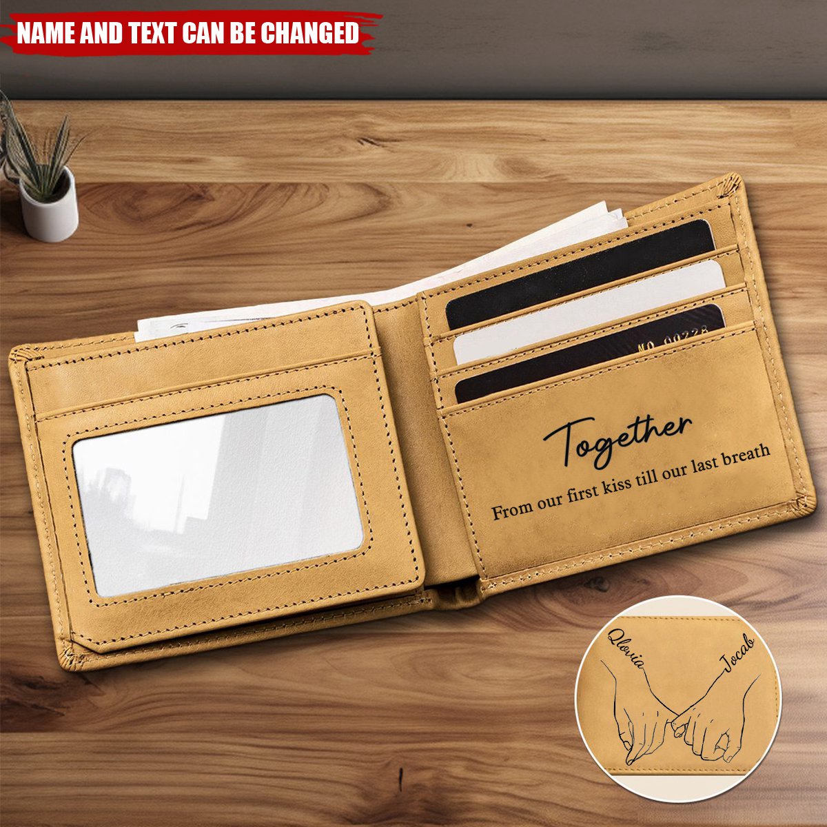 I Love You Forever & Always - Couple Personalized Leather Wallet