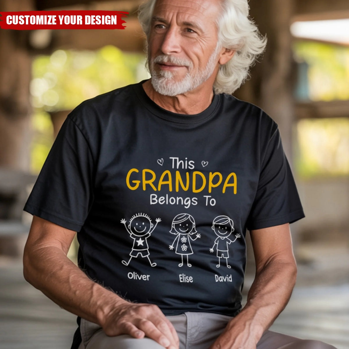 Custom Premium T-shirt - Personalized Birthday Gifts For Dad, Grandpa - Promoted To Grandpa