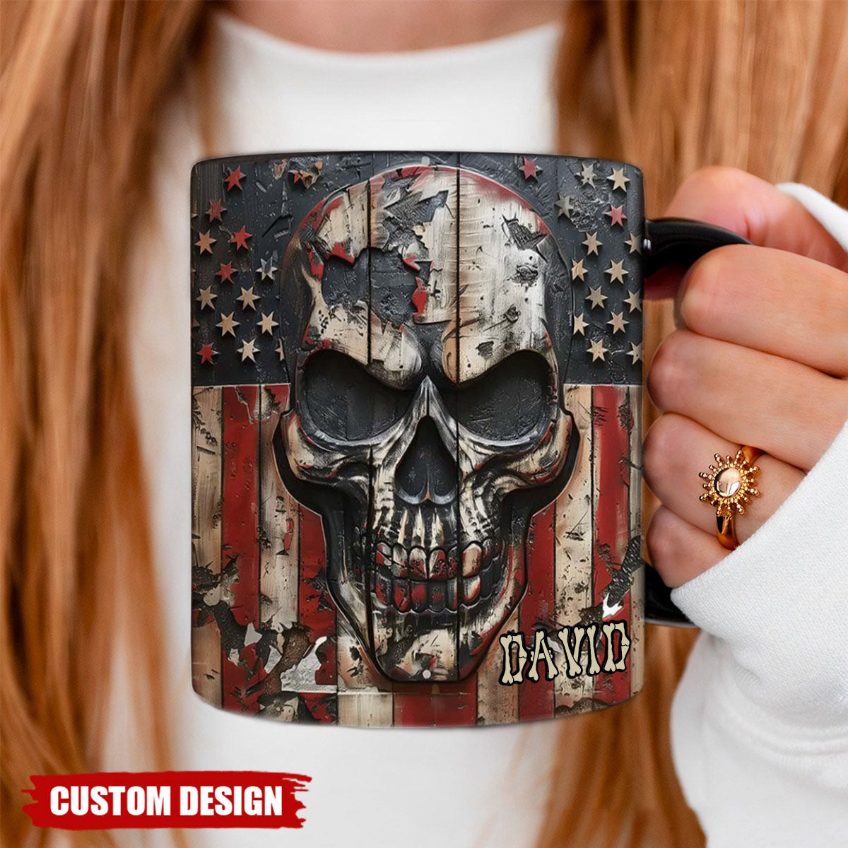 Patriotic Skull Lover - Personalized Skull Coffee Mug