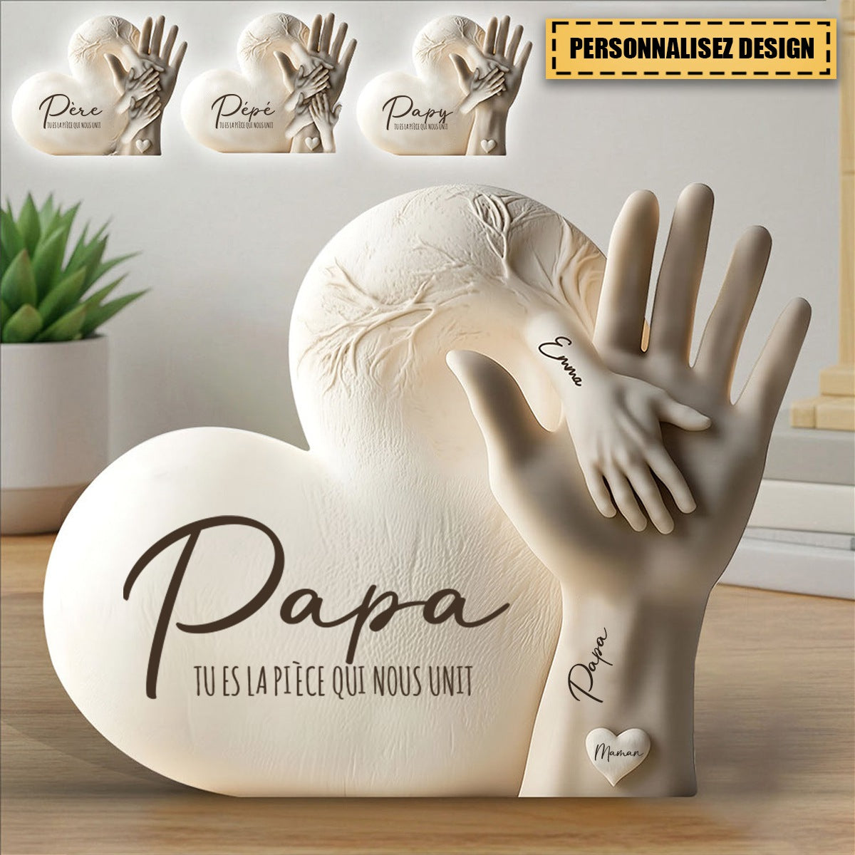 Papa Tu Es La Pièce Qui Nous Unit - Plaque Personnalisée En Acrylique, Cadeau Pour La Fête Des Pères