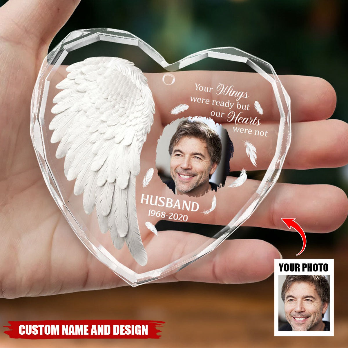 Personalized Custom Angel In Heaven Glass Ornament