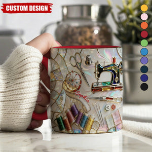 Personalized Sewing Accent Mug -Gift For Sewing Lover