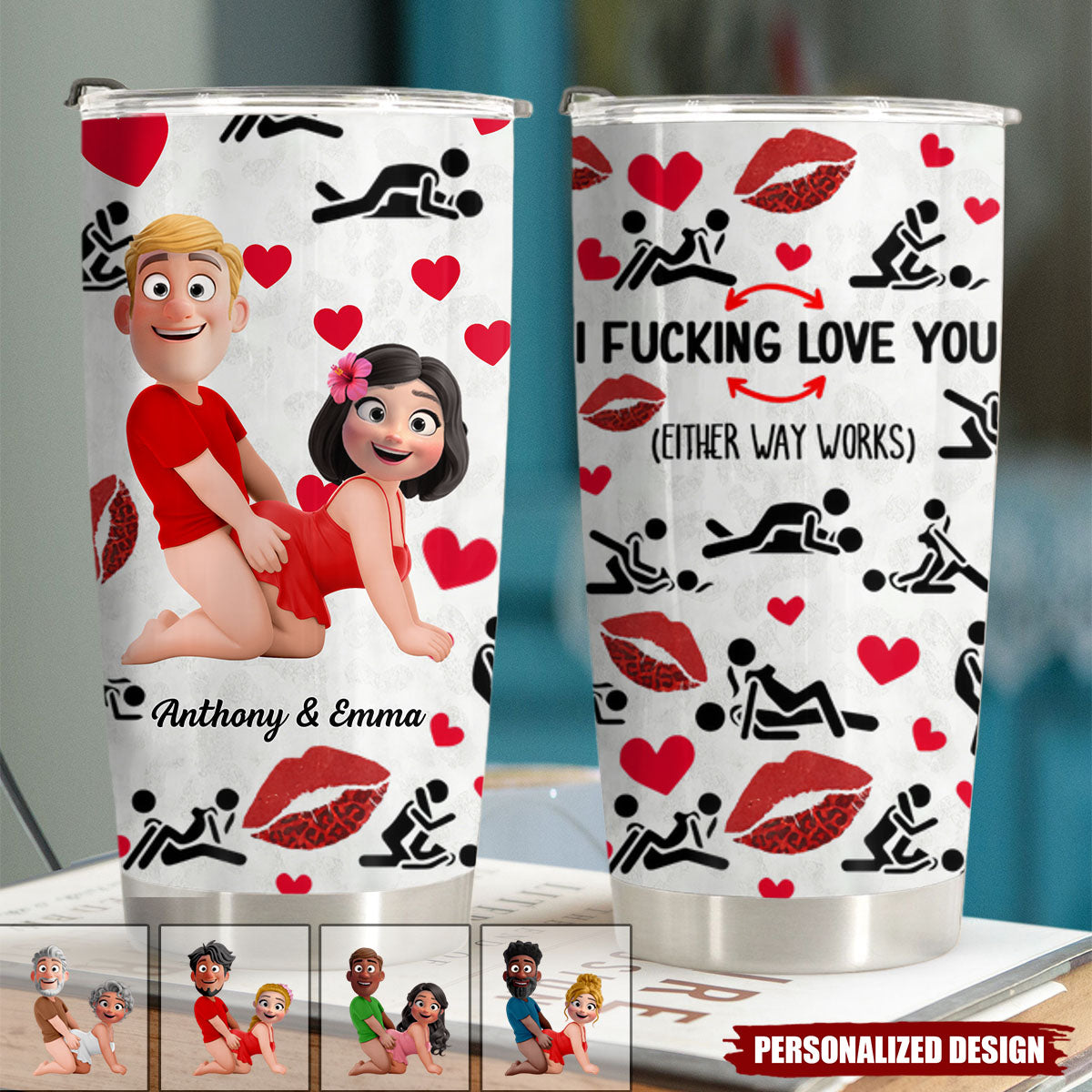 I Love You-Personalized Couple Tumbler