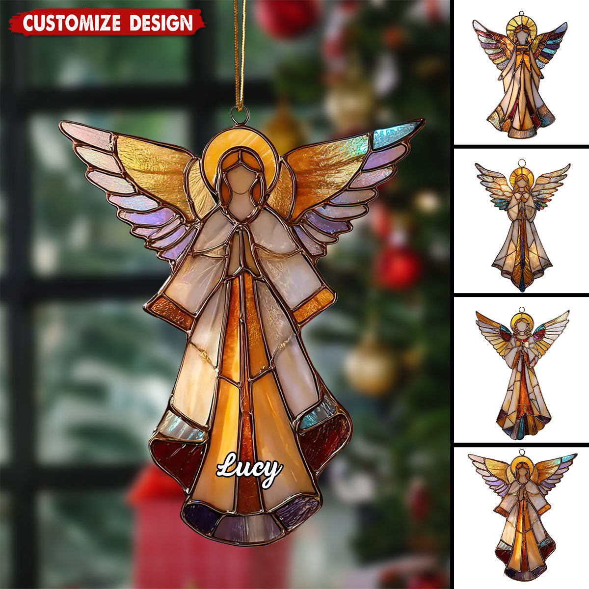 Handmade Acrylic Angel Christmas Window Ornament Guardian Angel Home Decor Gift