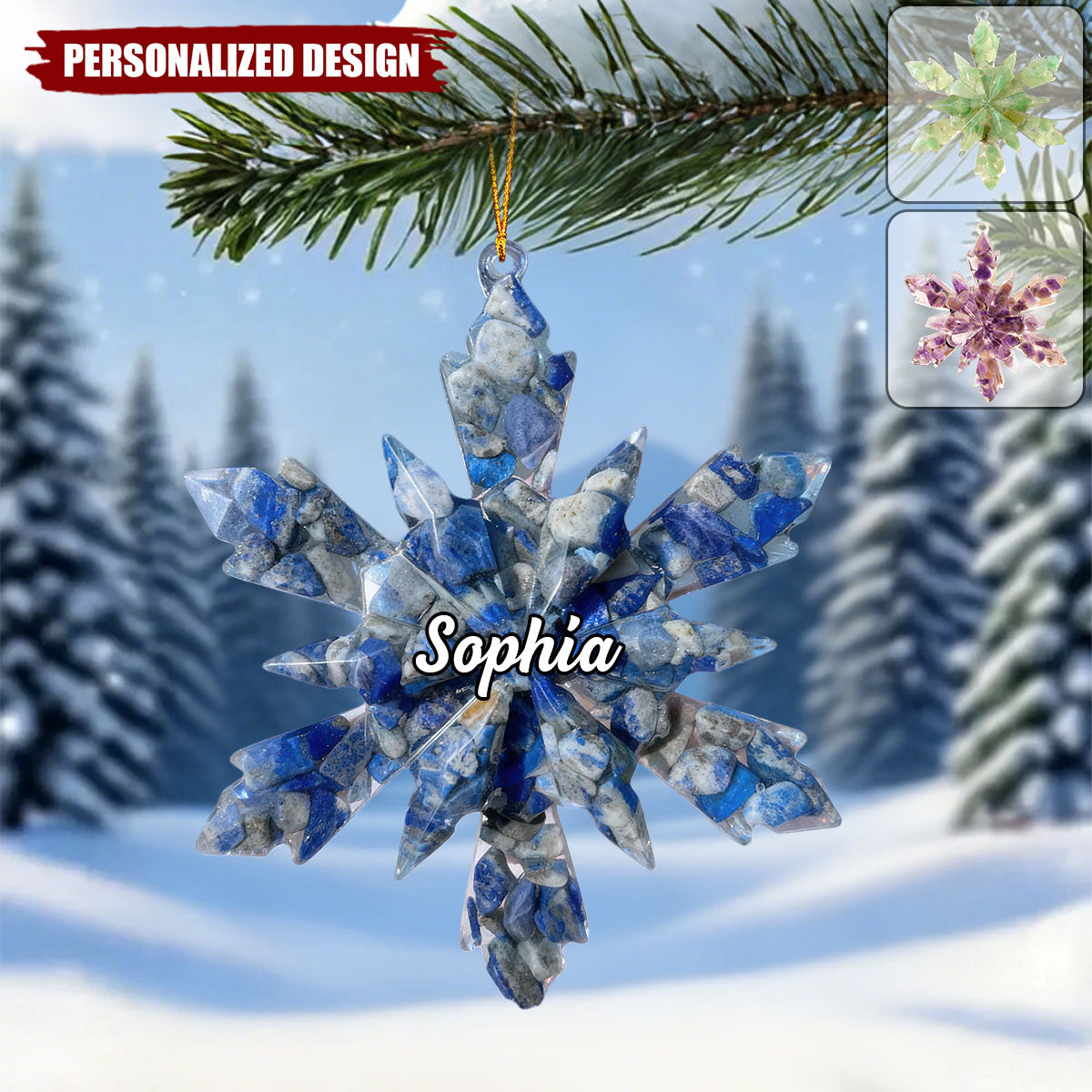 Personalized Snowflake Christmas Ornament-Merry Christmas