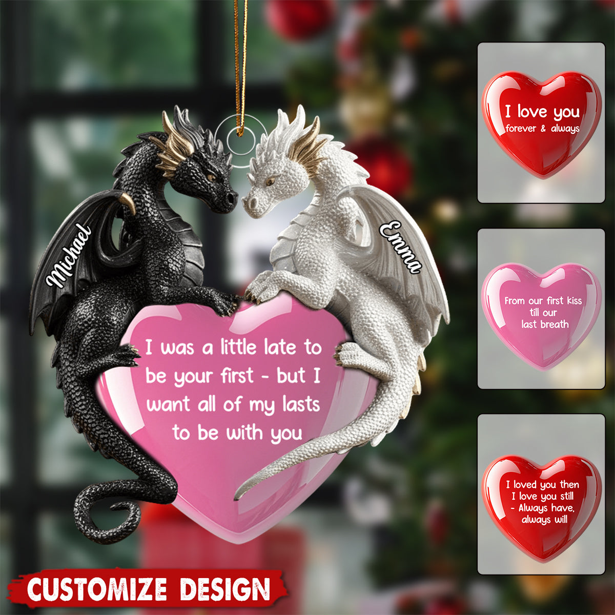 You & Me We Got This - Personalized Dragon Ornament - Gift For Couple