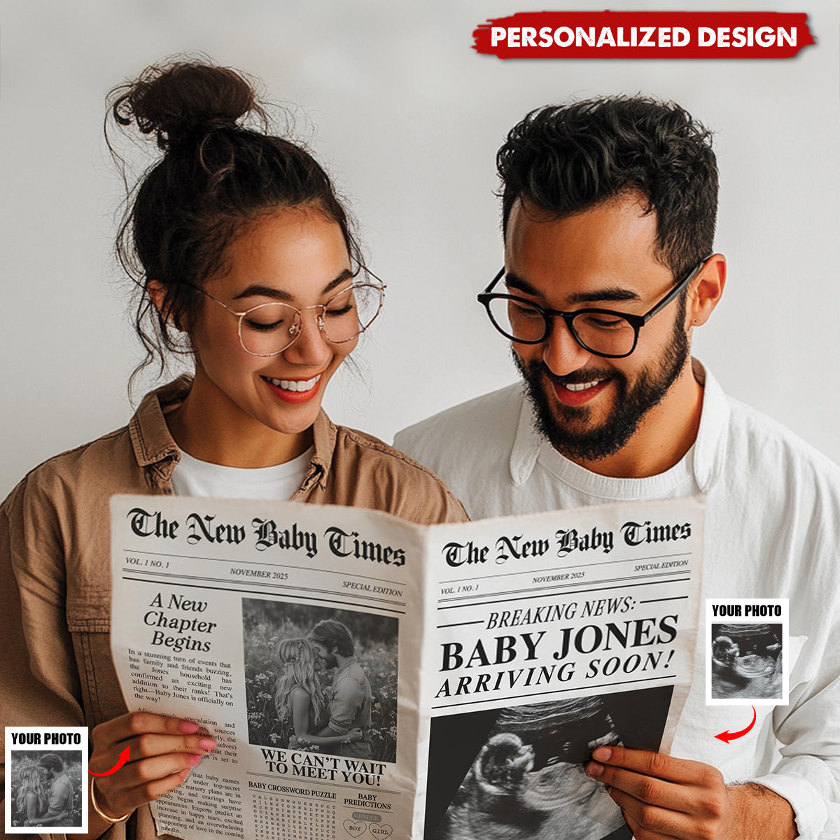 Expecting Baby Times-Personalized Newspaper Pregnancy Announcement