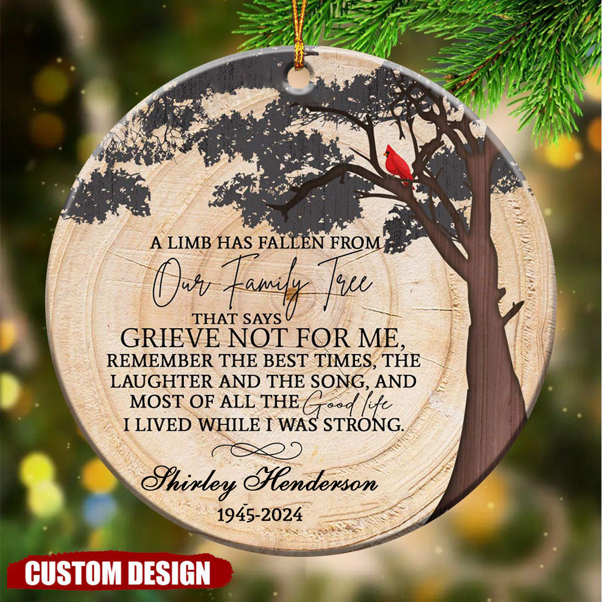 2024 New Release - A Limb Has Fallen Personalized Memorial Christmas Ornaments