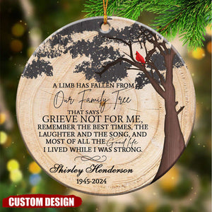2024 New Release - A Limb Has Fallen Personalized Memorial Christmas Ornaments