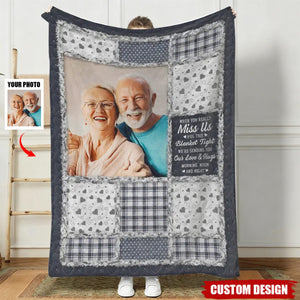 Personalized Photo Memorial When You Really Miss Me Hug This Blanket - Gift For Couple