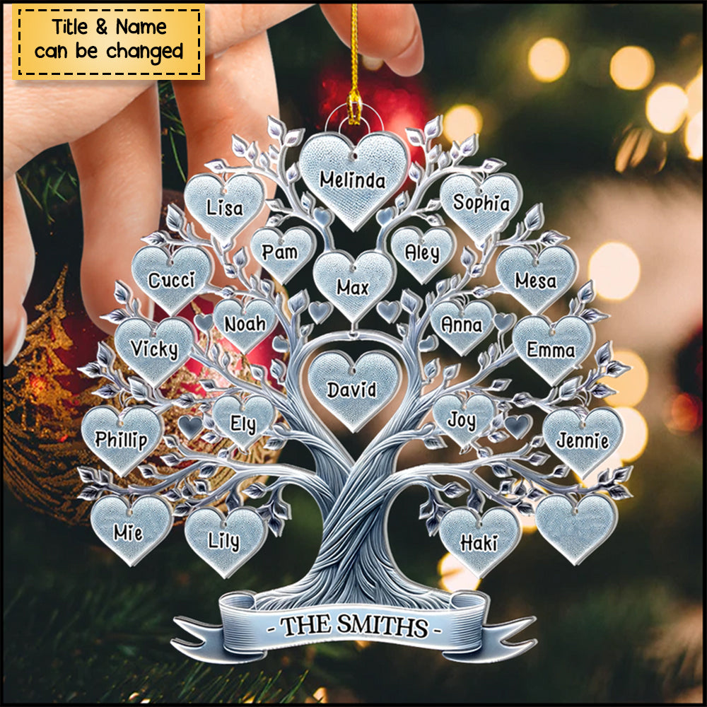 Family Tree Name - Gift For Families, Children, Grandchildren Personalized Acrylic Ornament