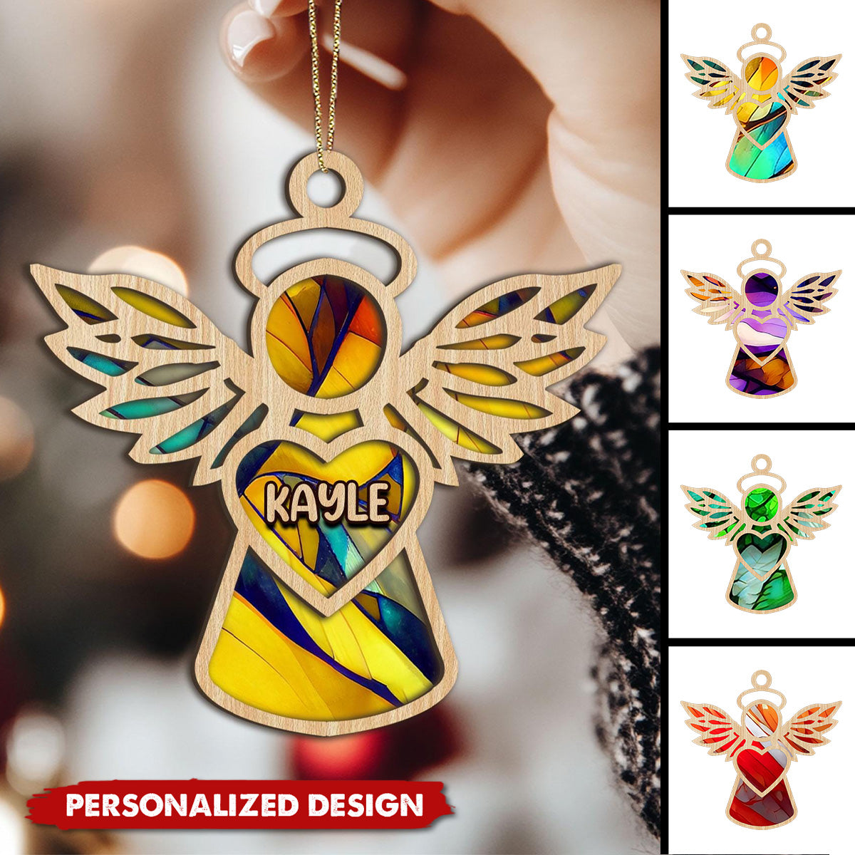 Personalized Christmas Angel Wood Ornament-2024 New Release