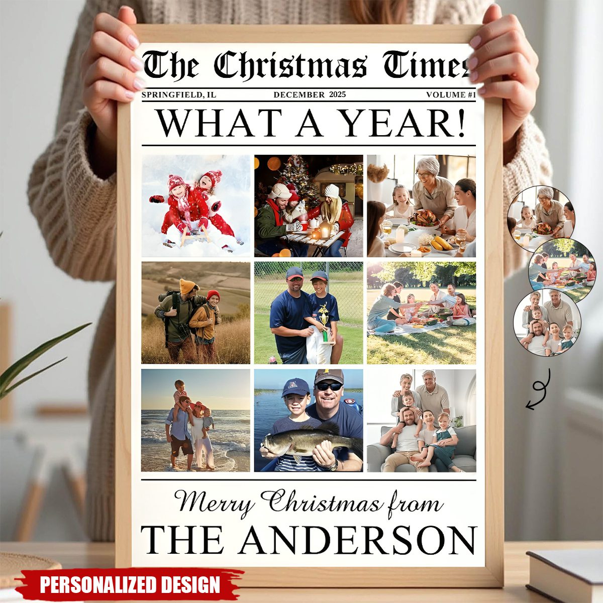 What A Year-Personalized Family Photo Christmas Poster-Gift for Family
