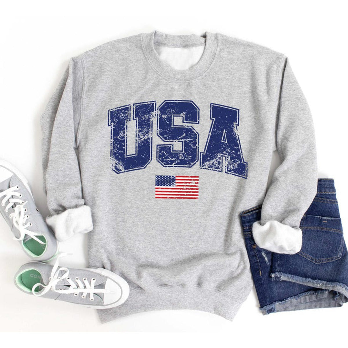 Retro USA Sweatshirt, 4th of July Sweatshirt, Patriotic Sweatshirt