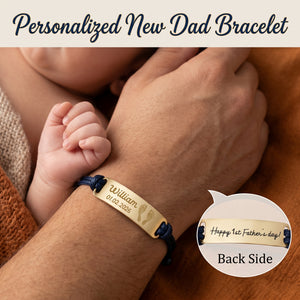 Custom Baby Footprint Bracelet - New Father Gift, Fathers Day Gift