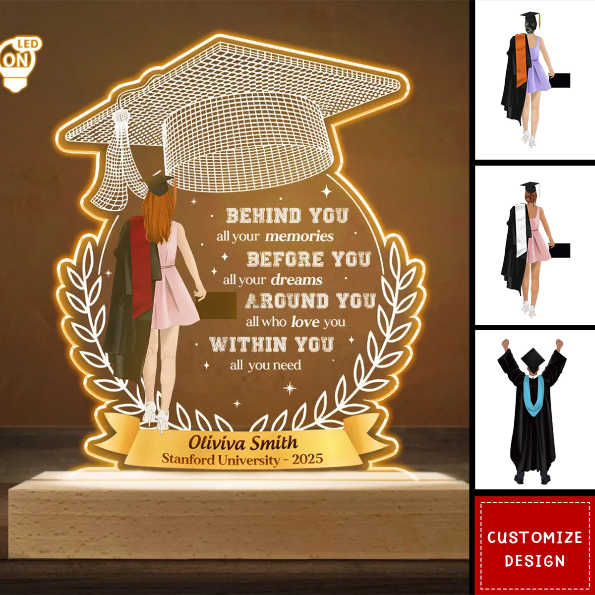 Happy Graduation - Personalized Custom LED Light