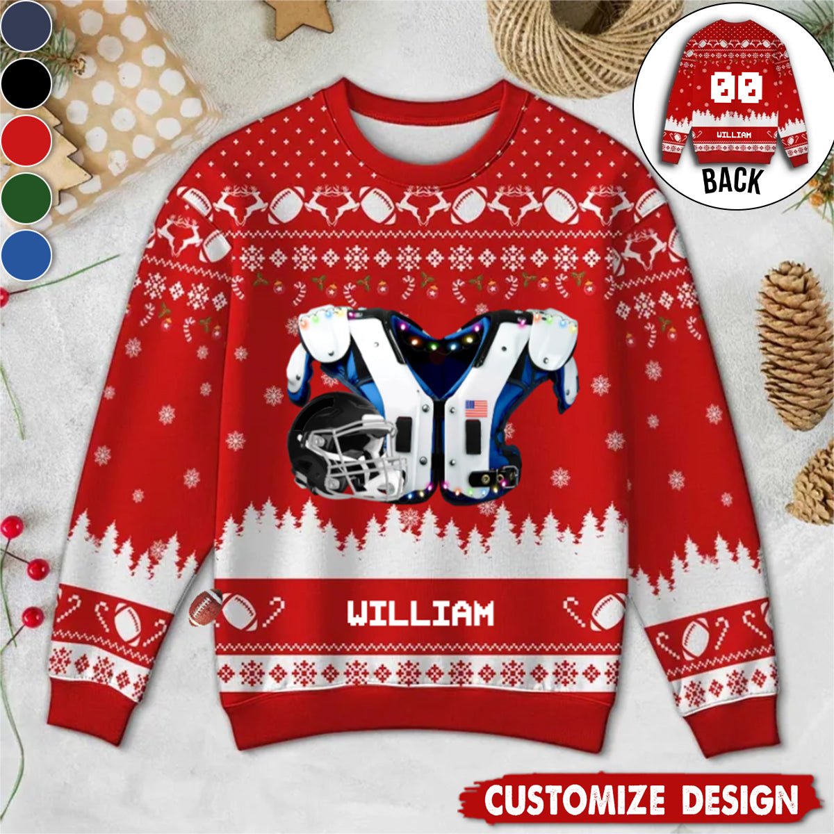 Personalized American Football Ugly Sweatshirt - Gift For American Lovers