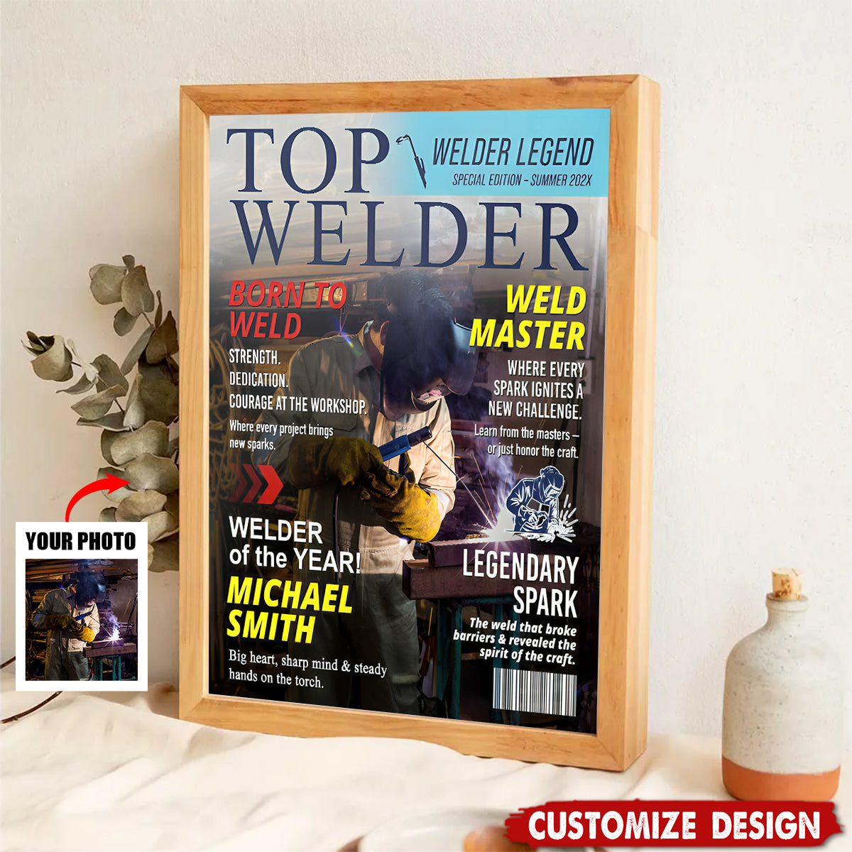 Personalized Top Welder  Magazine Cover Poster - Gift for Welders