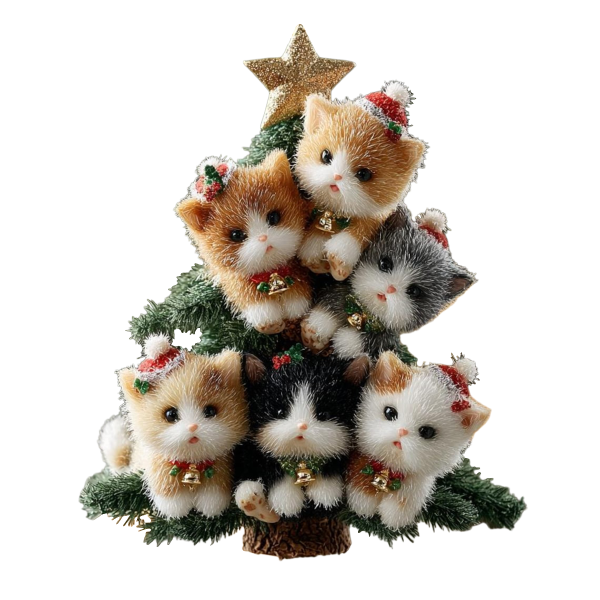 Christmas Kitten Tree Christmas Ornament Gift For Cat Lovers