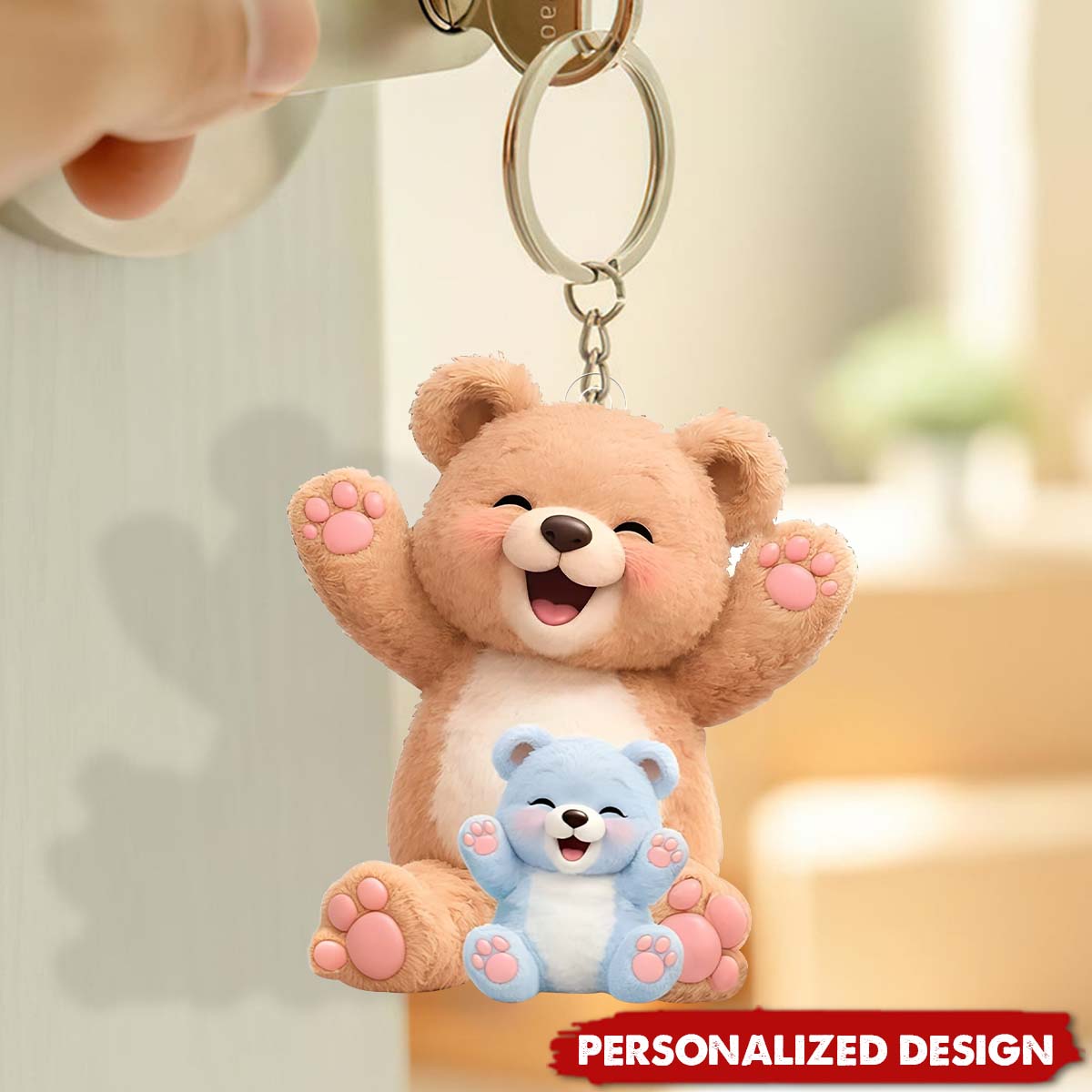 Personalized Love You Lots Mama Bear Keychain