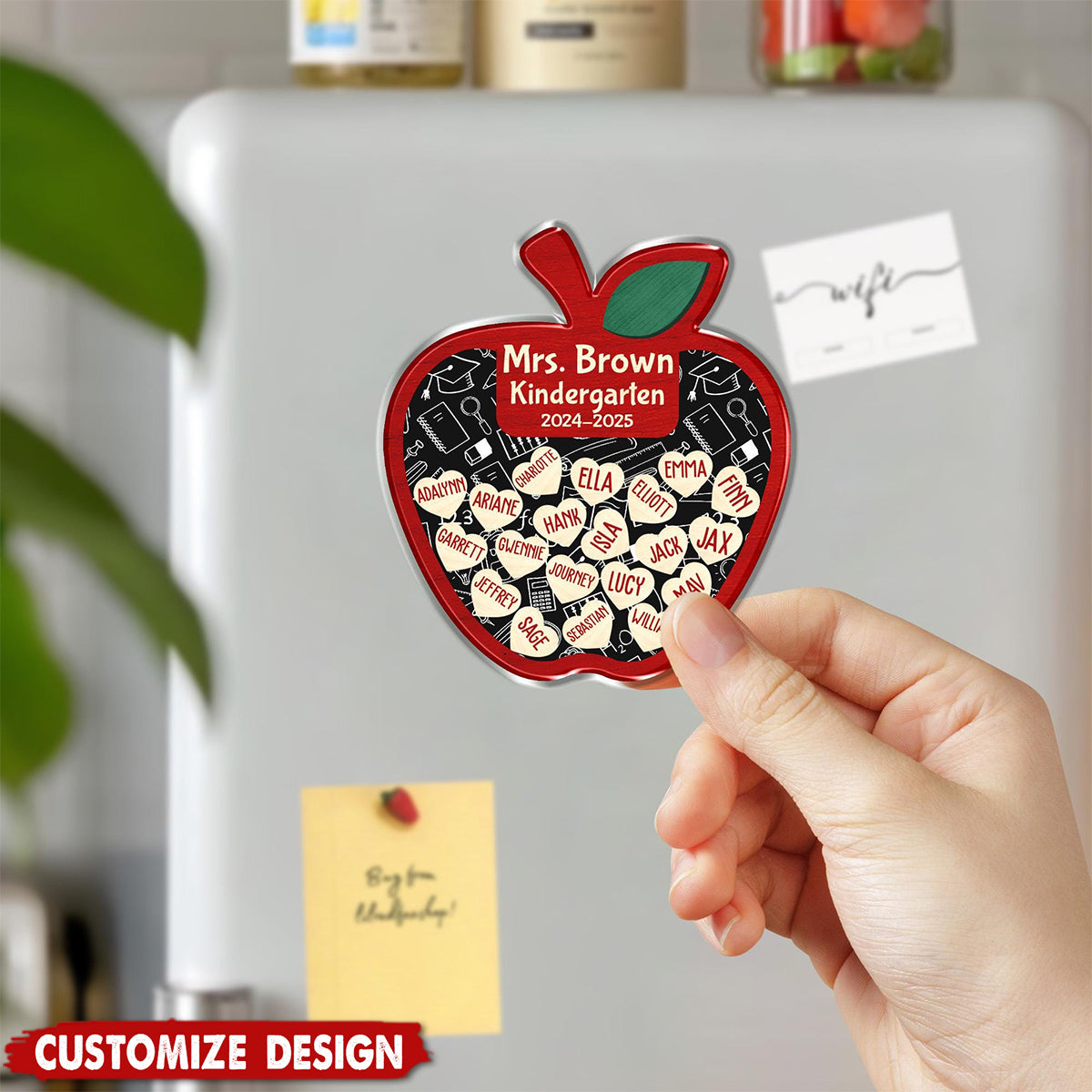Personalized Teacher Apple Magnet-Teacher Gifts