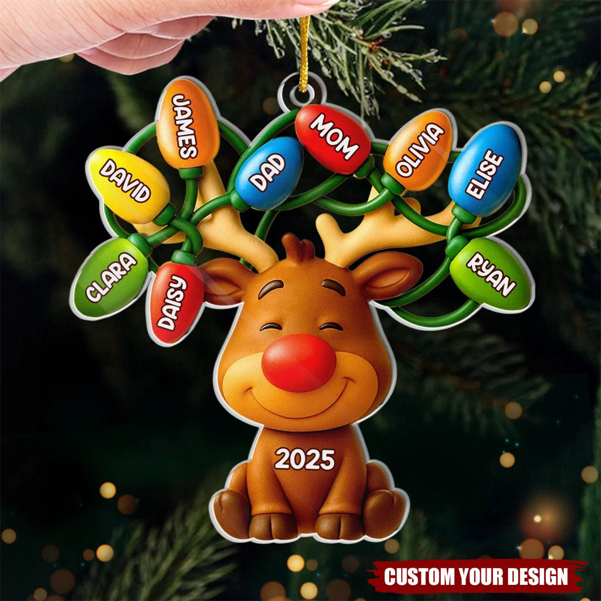 Personalized Christmas Birthday Acrylic Ornament Gifts For Mom, Dad, Kids - Our Reindeer Crew